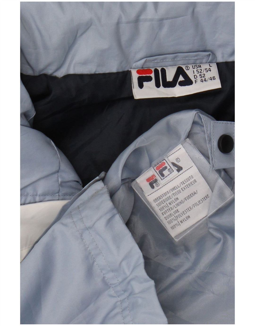 Fila Mens Hooded Windbreaker Jacket UK 40 Large Blue Colourblock Nylon