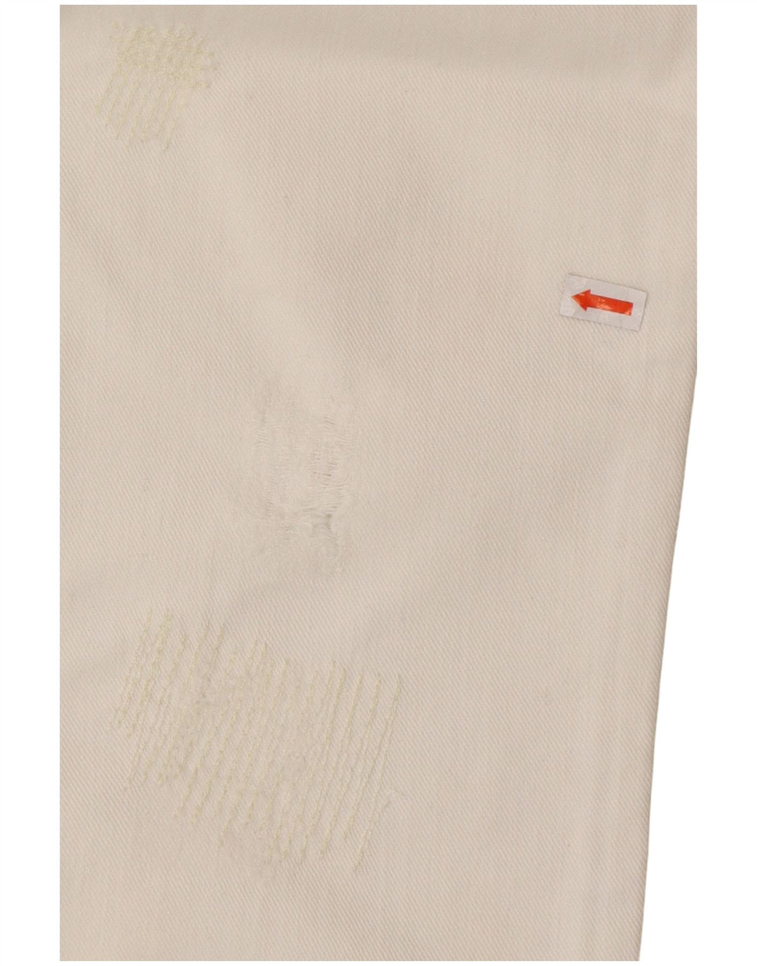 ZU ELEMENTS Womens Distressed Straight Jeans W32 L34 White Cotton