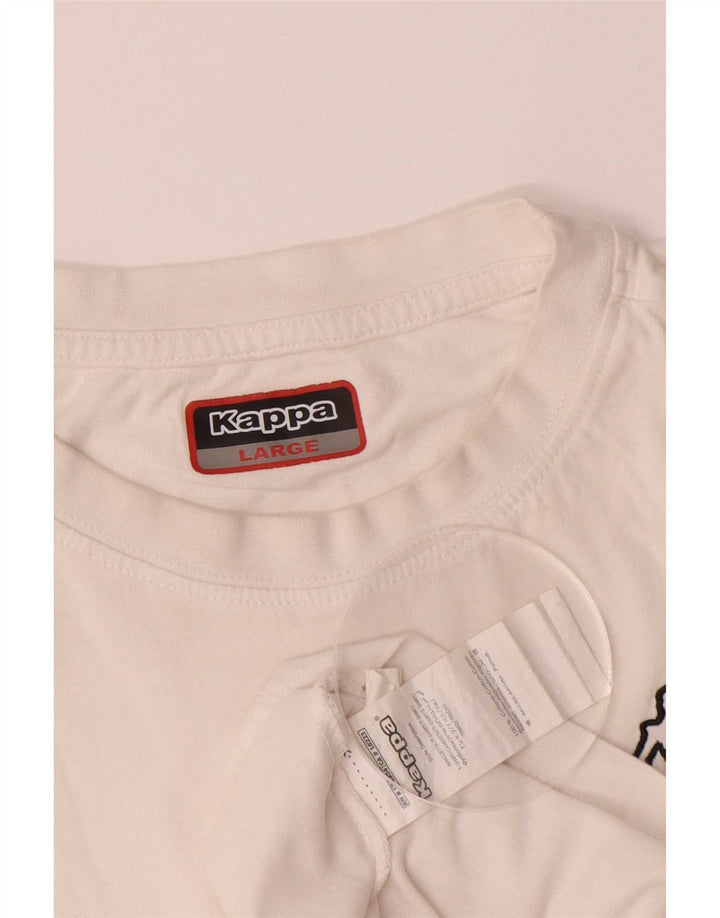 Kappa Mens T-Shirt Top Large White Cotton