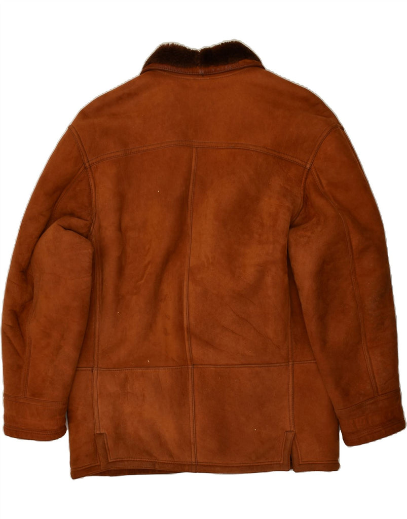 VINTAGE Mens Shearling Jacket IT 48 Medium Brown Shearling | Vintage Vintage | Thrift | Second-Hand Vintage | Used Clothing | Messina Hembry 