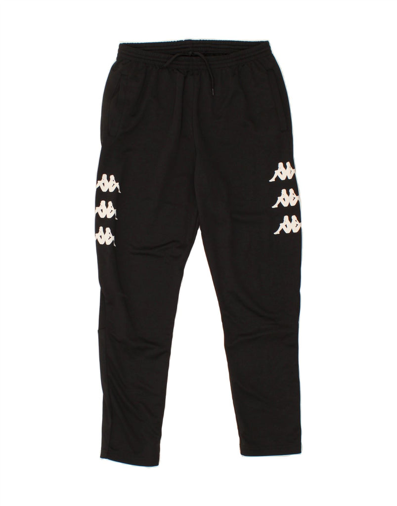 KAPPA Boys Graphic Tracksuit Trousers 13-14 Years Black Polyester Vintage Kappa and Second-Hand Kappa from Messina Hembry 