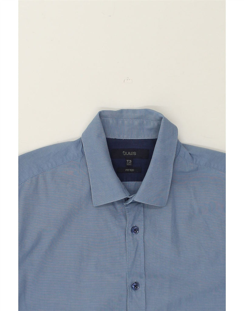 JULES Mens Fitted Shirt Size 39/40 Medium Blue | Vintage Jules | Thrift | Second-Hand Jules | Used Clothing | Messina Hembry 