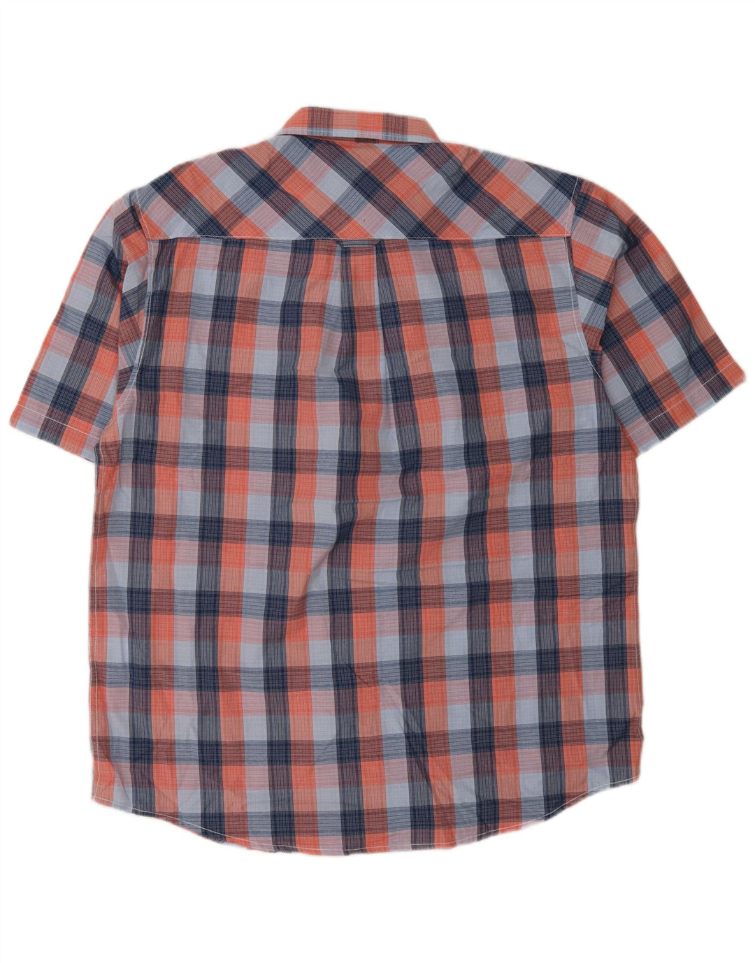 James Pringle Mens Short Sleeve Shirt Large Blue Check Polyester