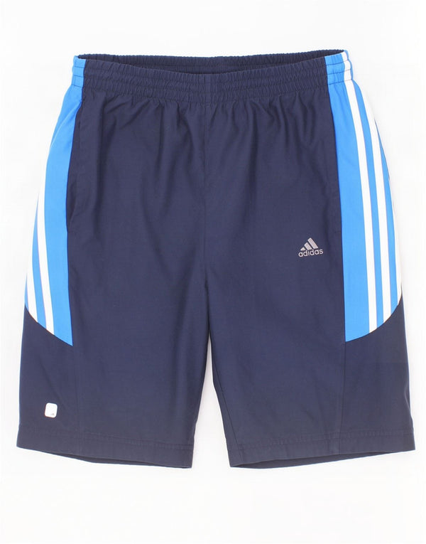 Adidas Boys Climalite Sport Shorts 15-16 Years Navy Blue Colourblock