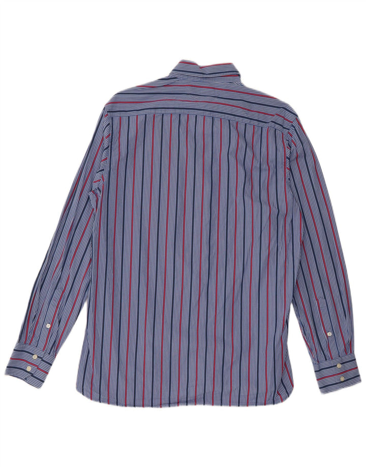 Tommy Hilfiger Mens Shirt Medium Blue Striped Cotton