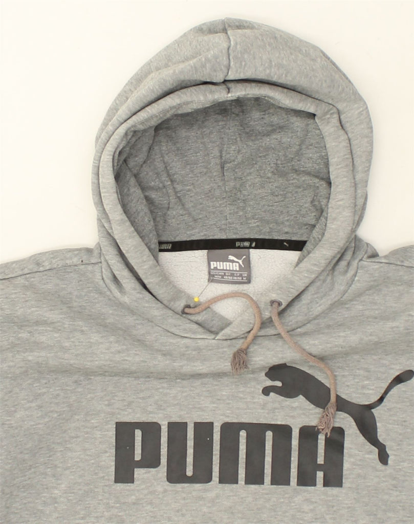 PUMA Mens Graphic Hoodie Jumper Medium Grey Cotton | Vintage Puma | Thrift | Second-Hand Puma | Used Clothing | Messina Hembry 