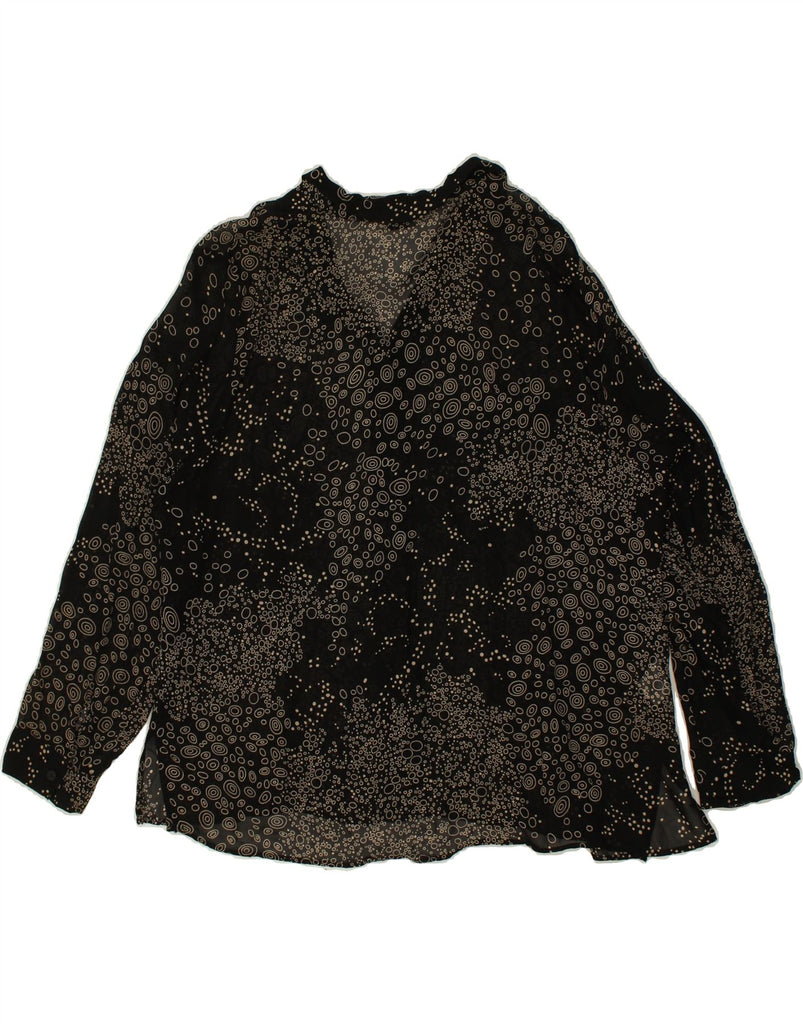 PERTE DY KRIZIA Womens Shirt UK 22 3XL Black Spotted Viscose | Vintage Perte dy Krizia | Thrift | Second-Hand Perte dy Krizia | Used Clothing | Messina Hembry 