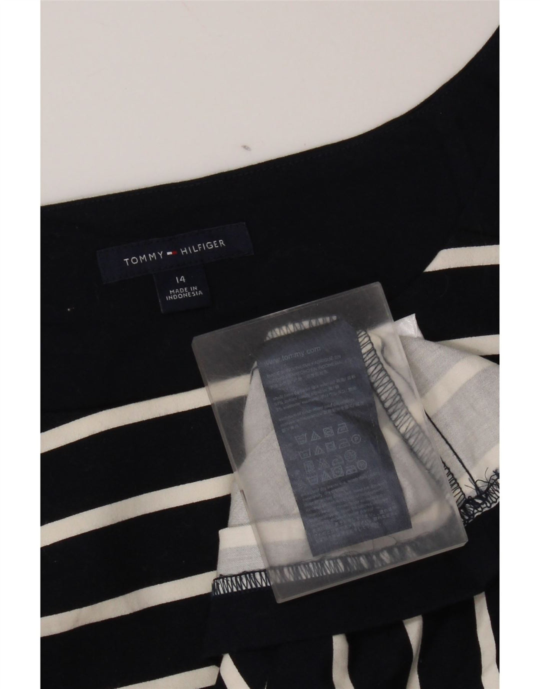 Tommy Hilfiger Womens A-Line Dress US 14 XL Navy Blue Striped Nautical