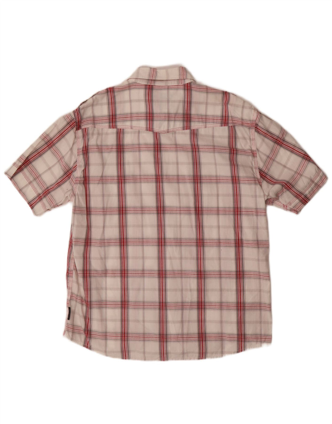 Blend Mens Graphic Short Sleeve Shirt XL Red Check Cotton