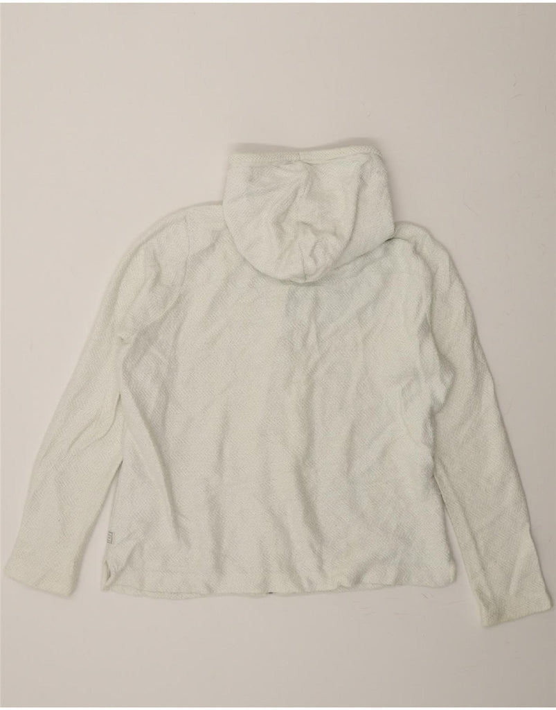 FAT FACE Womens Zip Hoodie Sweater UK 14 Medium White Chevron Cotton Vintage Fat Face and Second-Hand Fat Face from Messina Hembry 