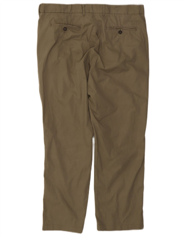 Marks & Spencer Mens Straight Regular Chino Trousers W38 L29 Khaki Cotton