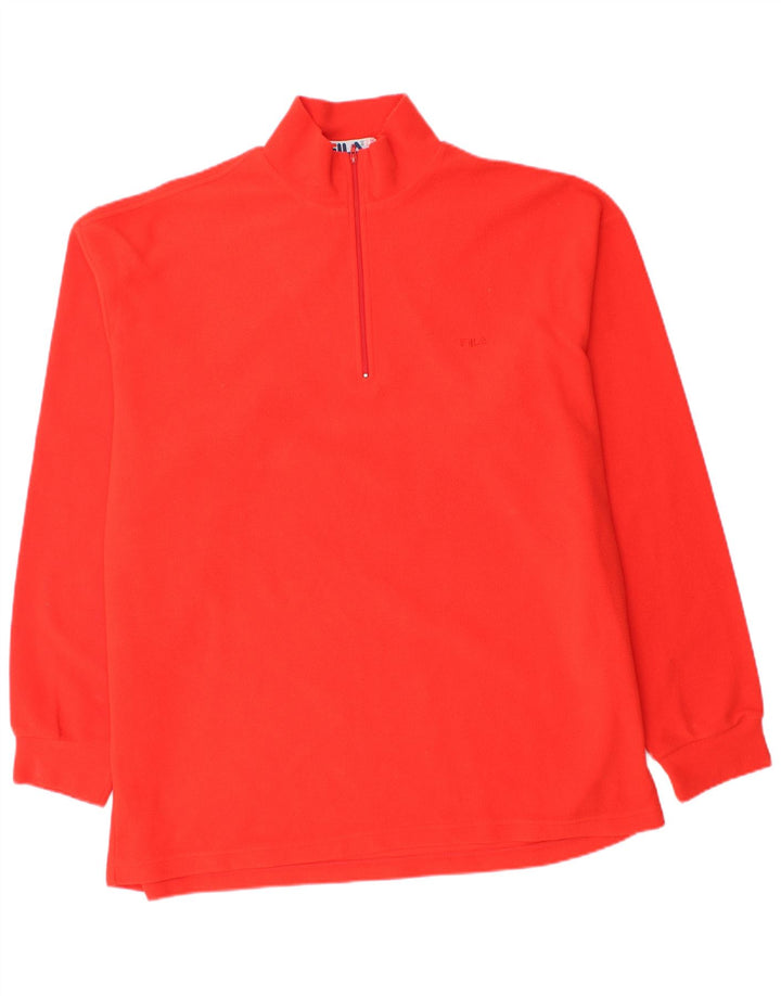 Fila Mens Zip Neck Fleece Jumper IT 56 2XL Orange
