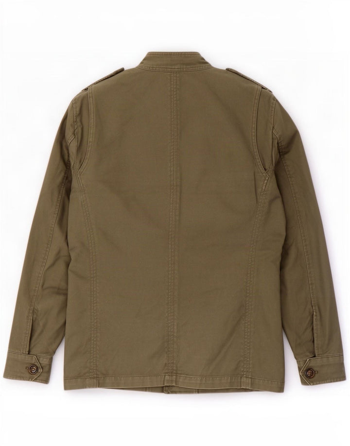 Zara Mens Military Jacket UK 38 Medium Khaki Cotton