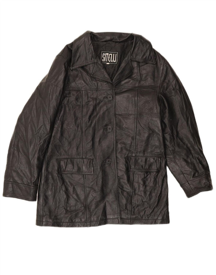 SITELLI Womens Leather Jacket IT 42 Medium Black Leather Vintage Sitelli and Second-Hand Sitelli from Messina Hembry 