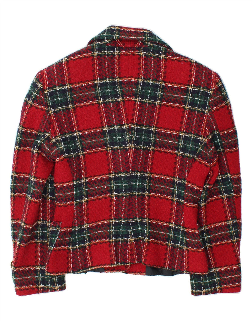 L'ALTRA MODA Womens 4 Button Blazer Jacket EU 40 Medium Red Check Vintage L'altra Moda and Second-Hand L'altra Moda from Messina Hembry 