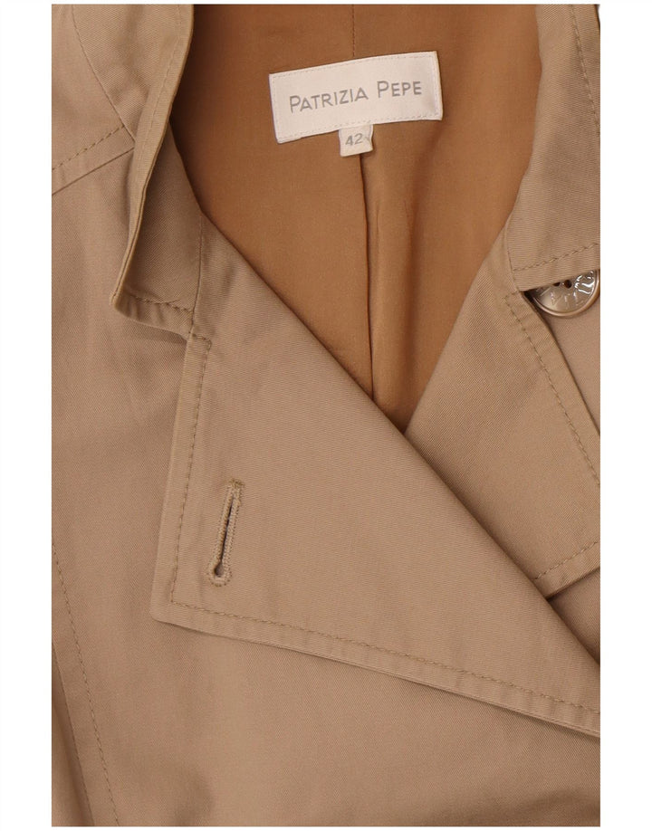Patrizia Pepe Womens Trench Coat IT 42 Medium Beige Cotton