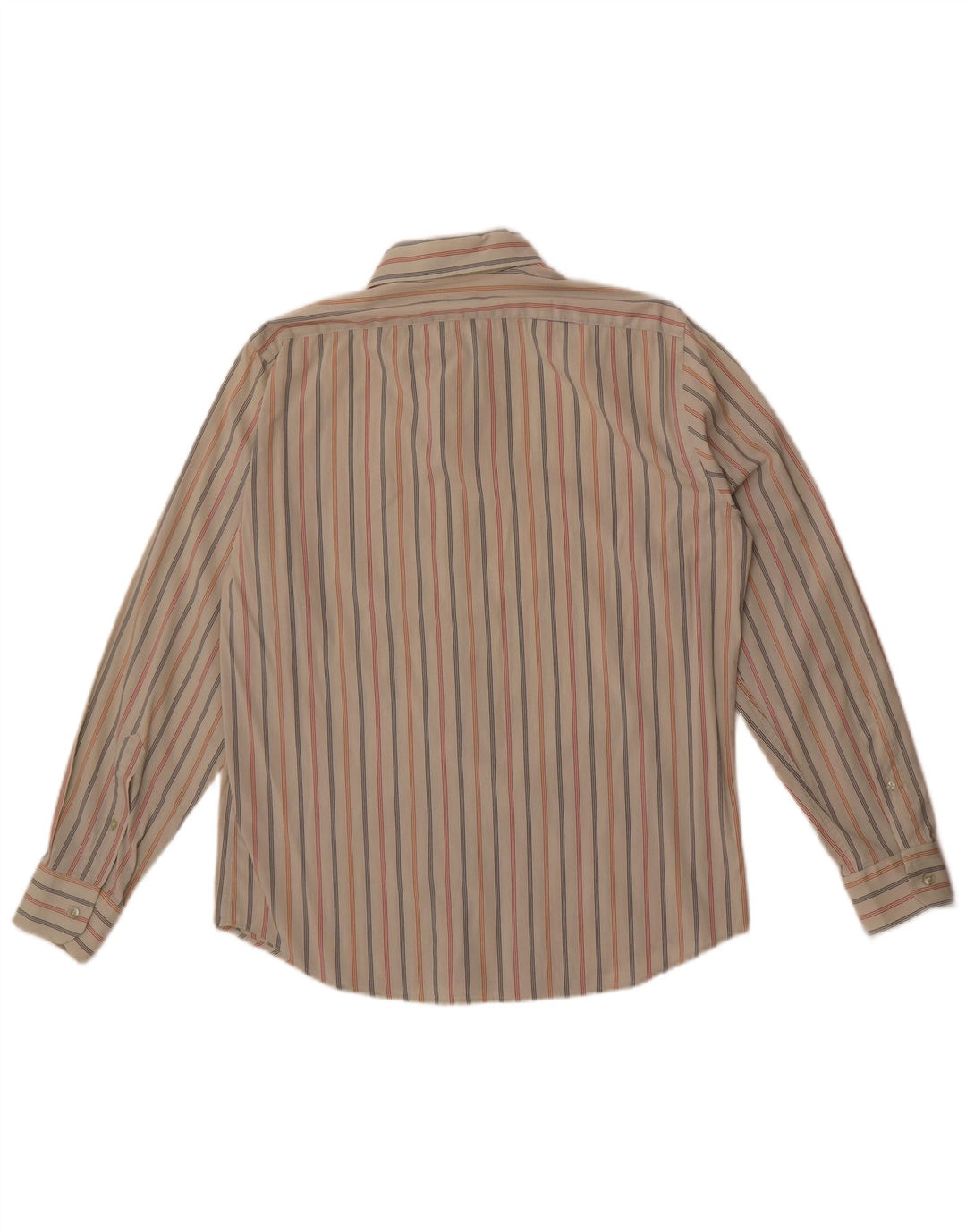 Trussardi Mens Shirt Medium Beige Striped Cotton