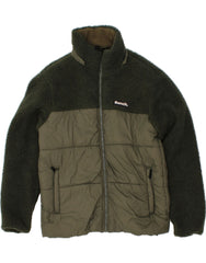 BENCH Mens Padded Jacket IT 50 Large Khaki Colourblock Polyester