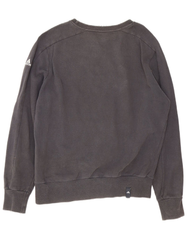 Adidas Mens Graphic Sweatshirt Jumper UK 38/40 Medium Grey Cotton