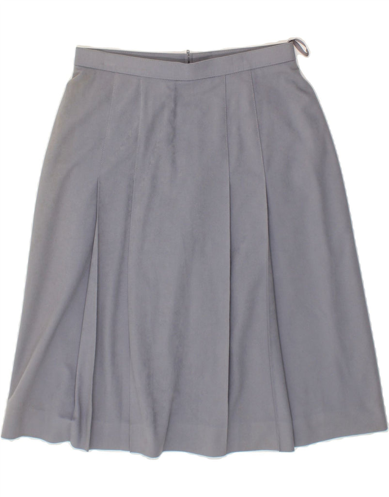 ST MICHAEL Womens Pleated Skirt UK 16 Large W32 Grey Triacetate Vintage St Michael and Second-Hand St Michael from Messina Hembry 
