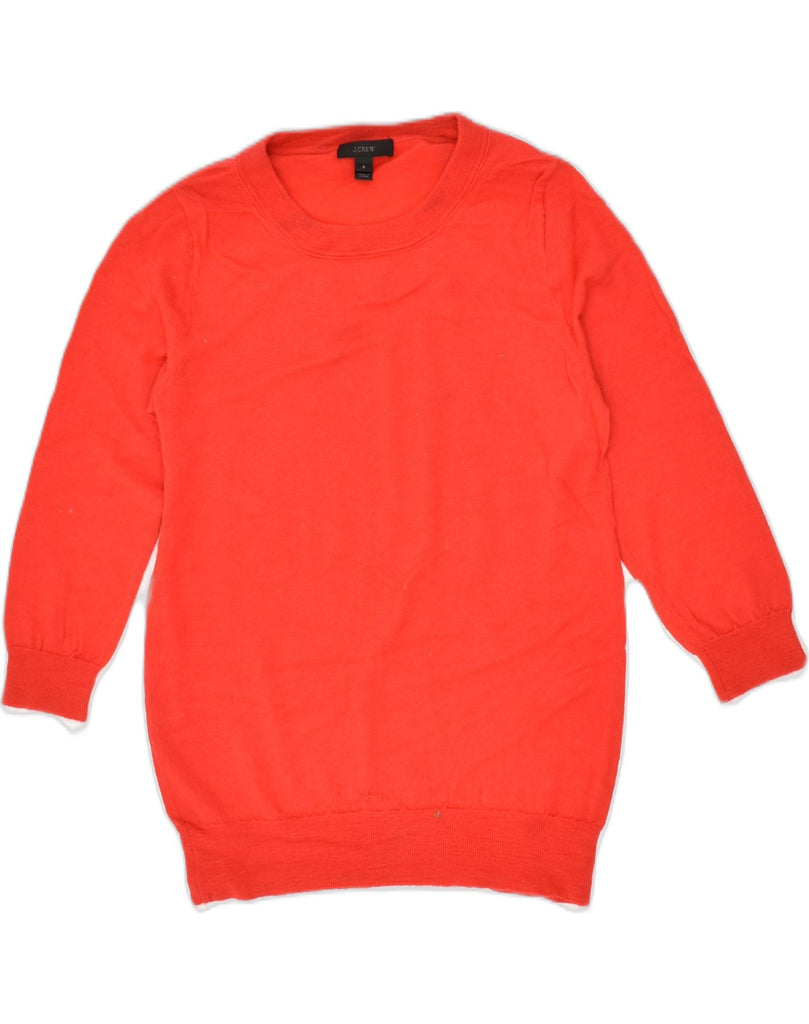 J. CREW Womens Crew Neck Jumper Sweater UK 10 Small Orange Cotton | Vintage J. Crew | Thrift | Second-Hand J. Crew | Used Clothing | Messina Hembry 