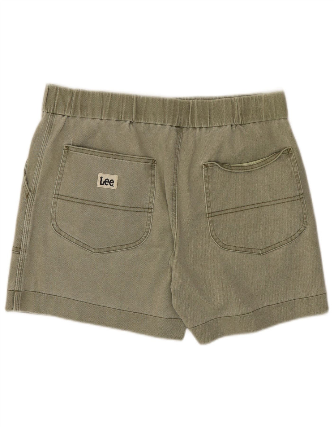 LEE Womens Relaxed Fit High Rise Chino Shorts US 16 2XL W34  Khaki Cotton