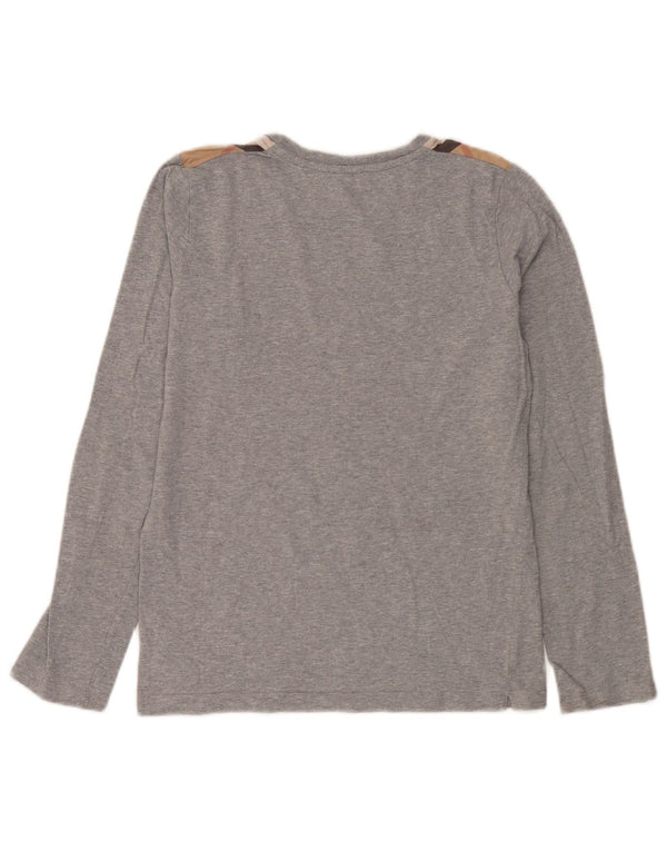 Burberry Girls Top Long Sleeve 13-14 Years Grey Check Cotton