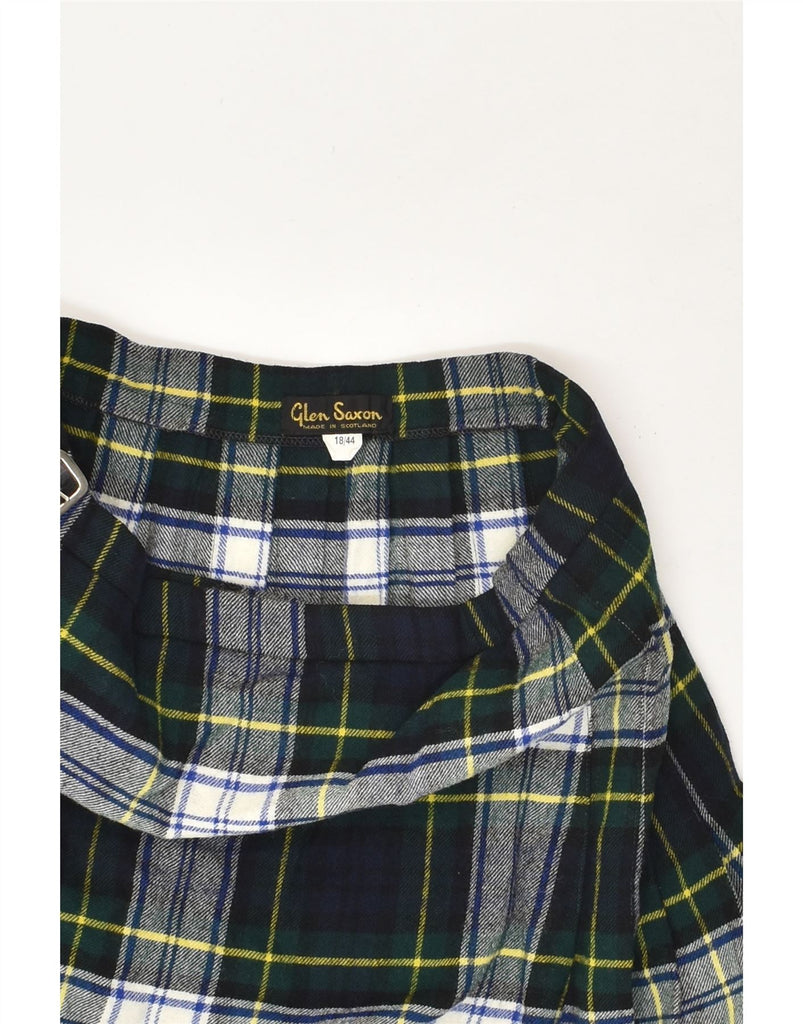 VINTAGE Womens High Waist Wrap Skirt UK 18 XL W32 Green Plaid | Vintage Vintage | Thrift | Second-Hand Vintage | Used Clothing | Messina Hembry 