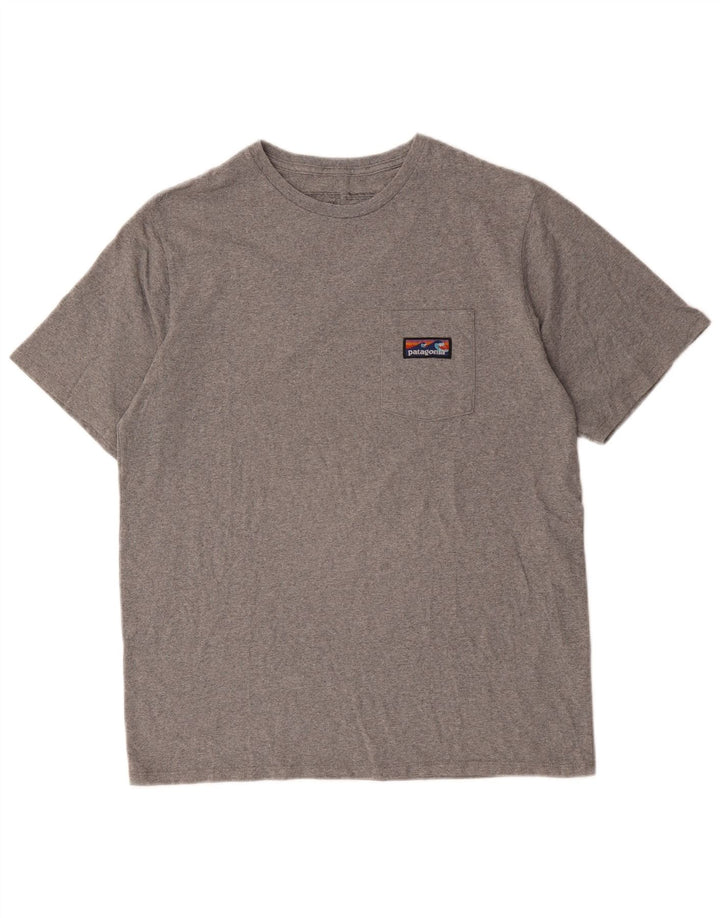 Patagonia Mens Regular Fit T-Shirt Top Medium Grey Cotton