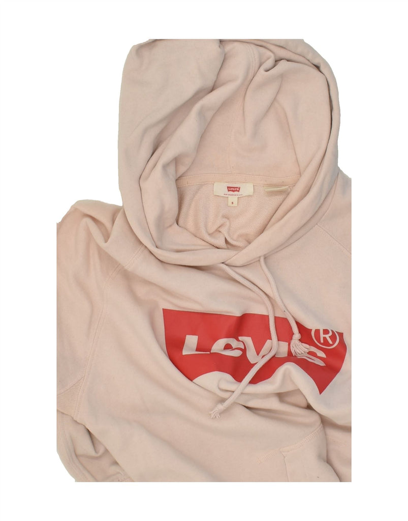 LEVI'S Womens Oversized Graphic Hoodie Jumper UK 10 Small Pink | Vintage Levi's | Thrift | Second-Hand Levi's | Used Clothing | Messina Hembry 