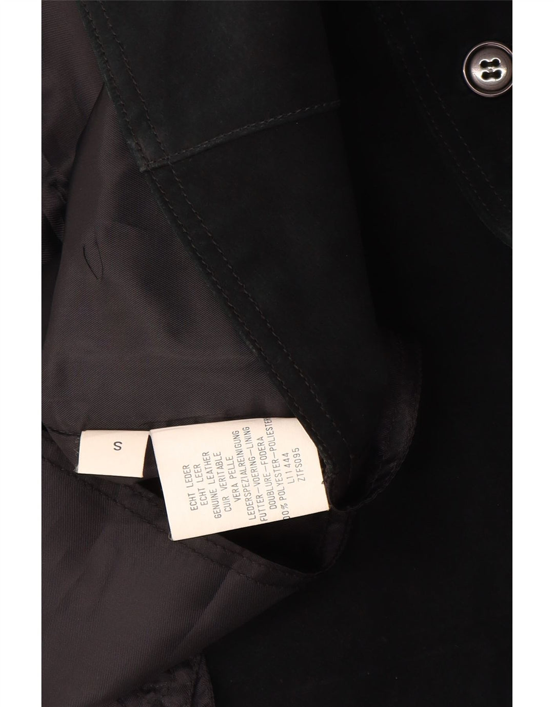 Vintage Womens Suede Waistcoat UK 10 Small Black Leather