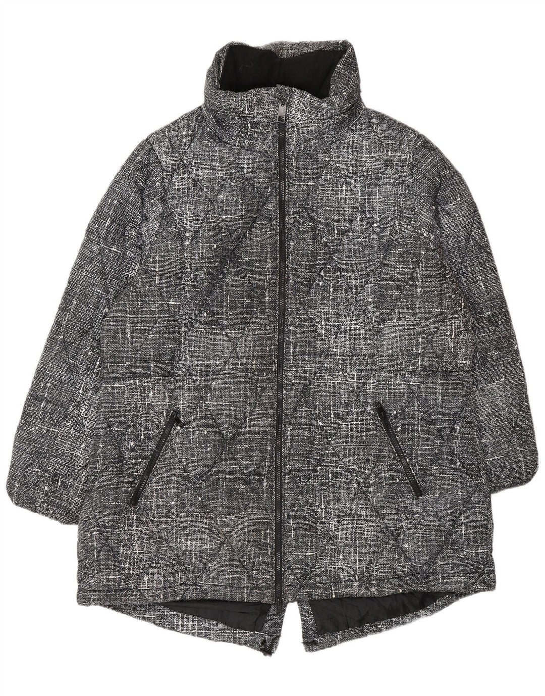 Marks & Spencer Womens Quilted Jacket UK 20 2XL Black Flecked Polyester