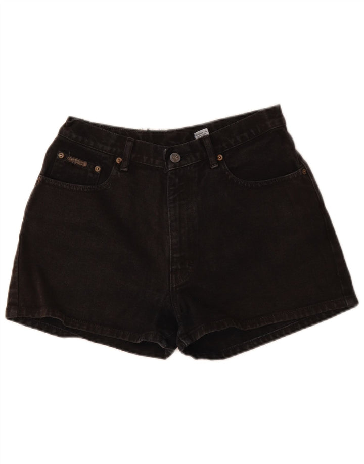 CALVIN KLEIN Womens High Waist Denim Shorts US 7 Medium W28 Black Cotton
