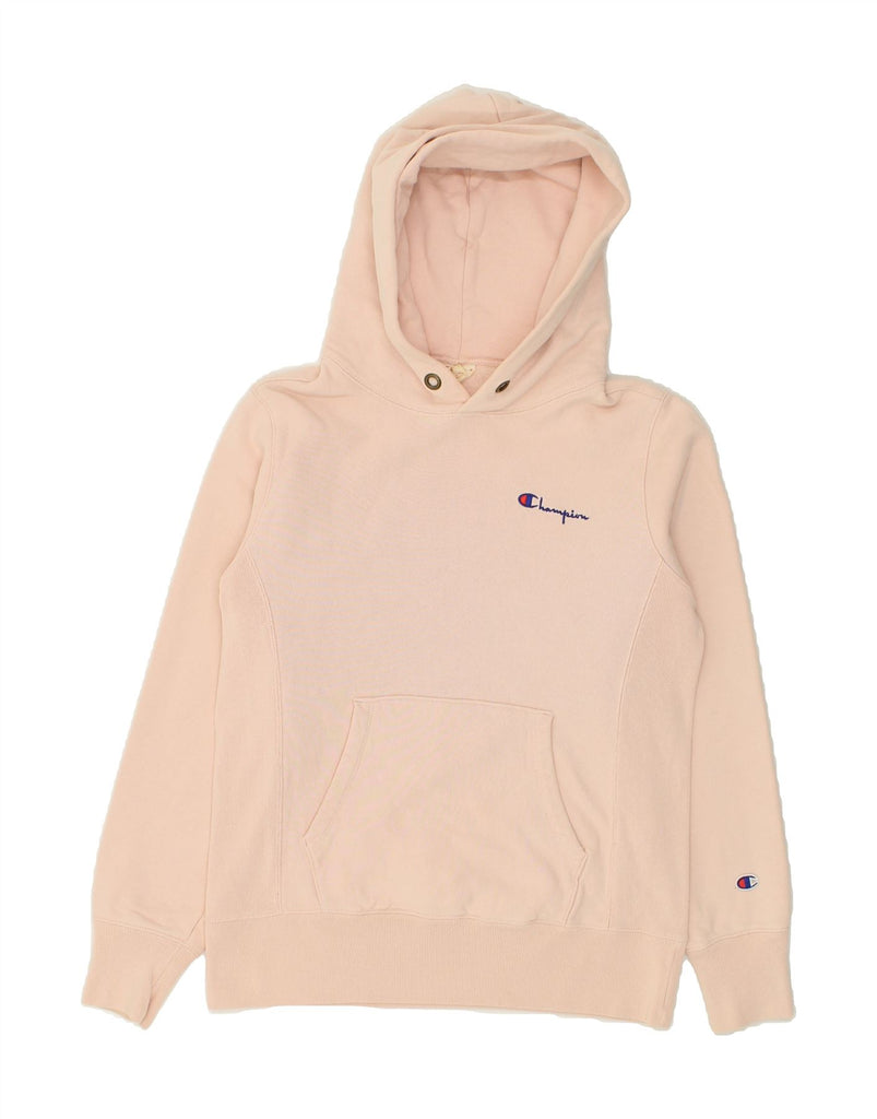 CHAMPION Womens Hoodie Jumper UK 16 Large Pink Cotton | Vintage Champion | Thrift | Second-Hand Champion | Used Clothing | Messina Hembry 