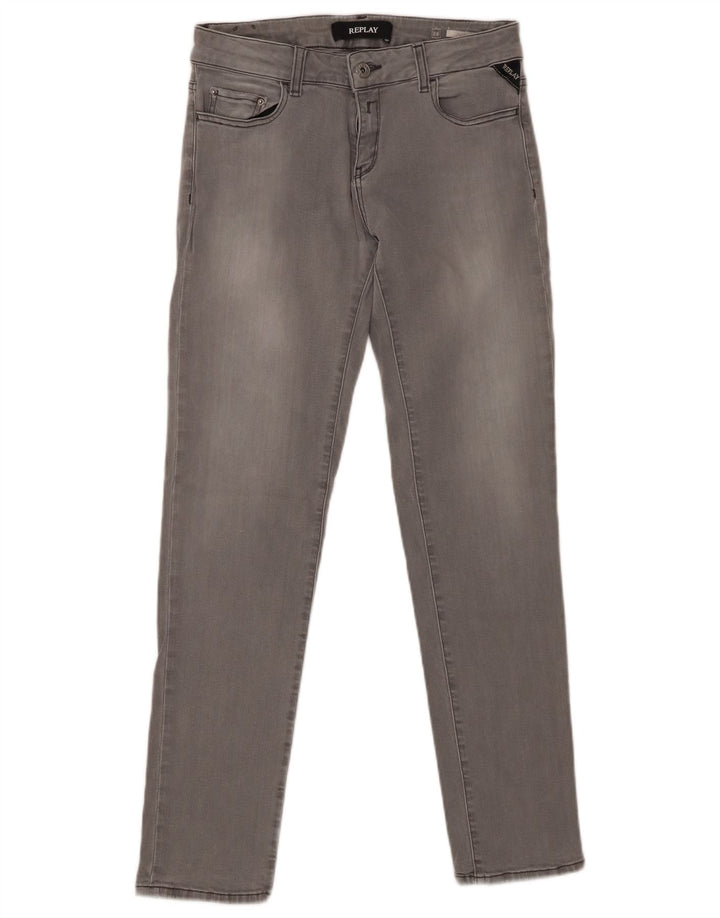 REPLAY Womens Slim Jeans W28 L30 Grey Cotton