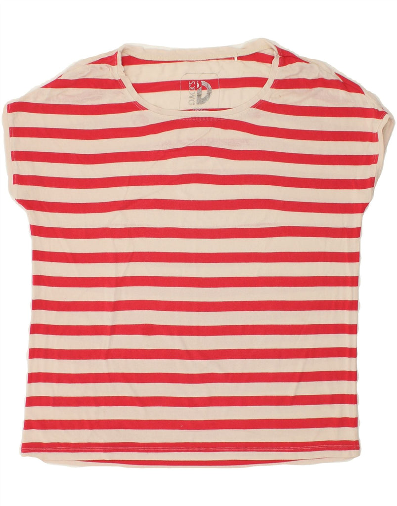 DACK'S Womens T-Shirt Top UK 10 Small Red Striped | Vintage Dack's | Thrift | Second-Hand Dack's | Used Clothing | Messina Hembry 