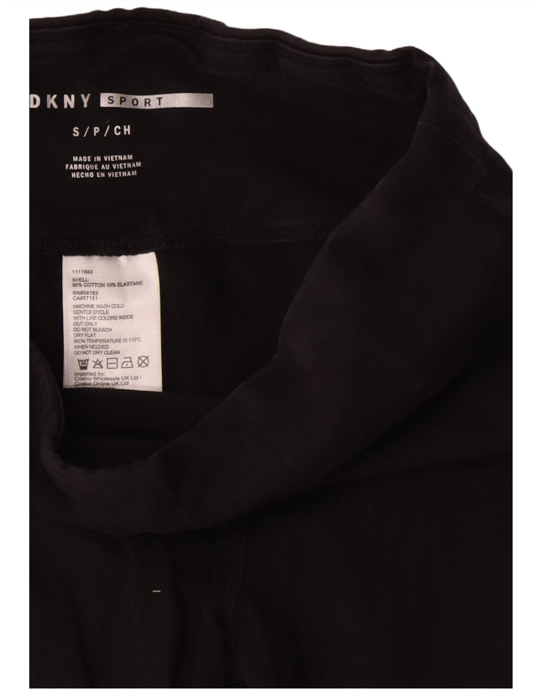 Dkny Womens Crop Graphic Leggings UK 8 Small Black Cotton