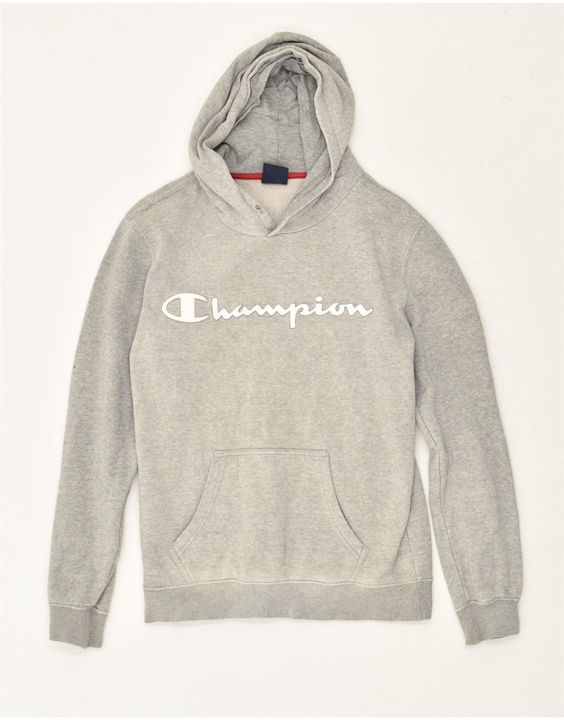 CHAMPION Womens Graphic Hoodie Jumper UK 6 XS Grey Cotton | Vintage Champion | Thrift | Second-Hand Champion | Used Clothing | Messina Hembry 