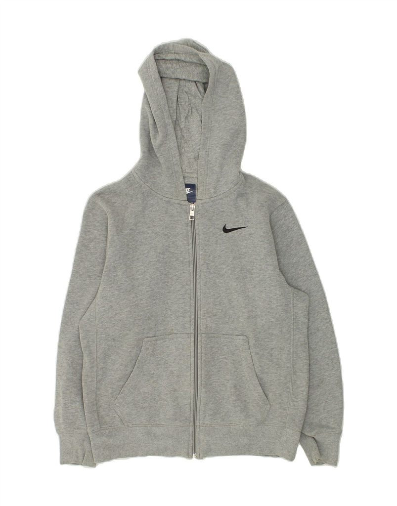 NIKE Boys Zip Hoodie Sweater 12-13 Years Large Grey Cotton | Vintage Nike | Thrift | Second-Hand Nike | Used Clothing | Messina Hembry 