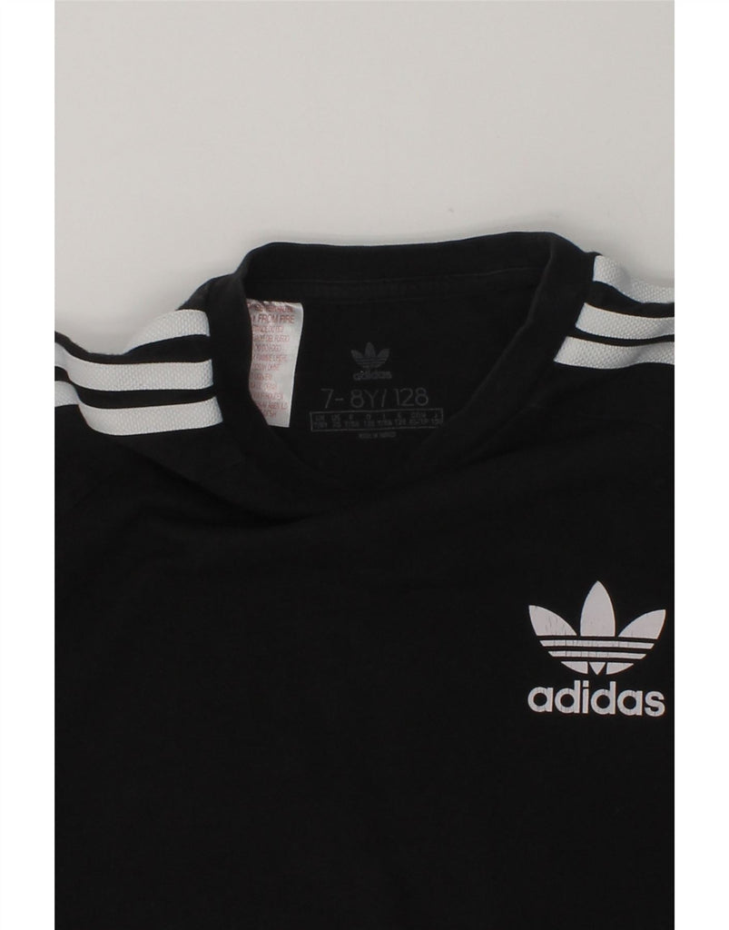 ADIDAS Boys Graphic Top Long Sleeve 7-8 Years Black Cotton | Vintage Adidas | Thrift | Second-Hand Adidas | Used Clothing | Messina Hembry 