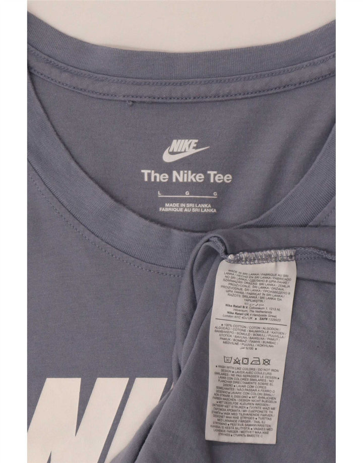 Nike Mens Graphic T-Shirt Top Large Blue Cotton