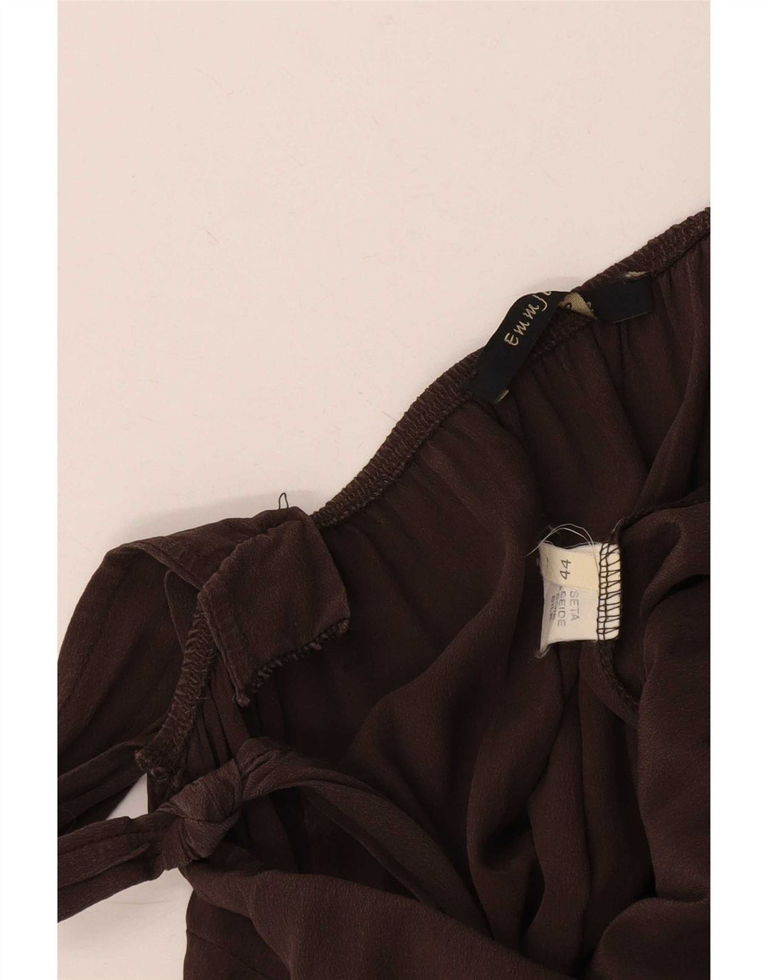 Vintage Womens Sleeveless Jumpsuit IT 44 Medium Brown Silk