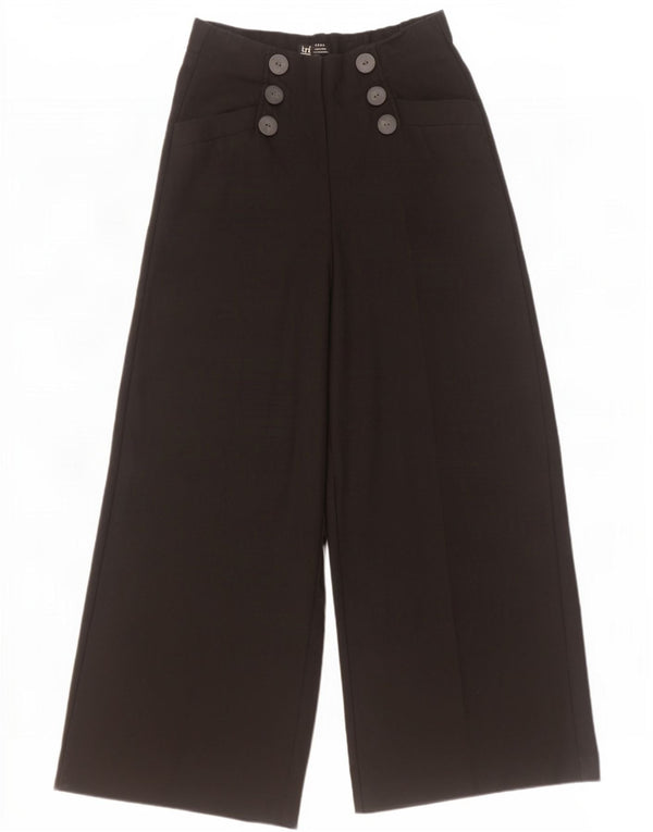 Zara Womens High Waist Wide Leg Casual Trousers Small W26 L26 Black