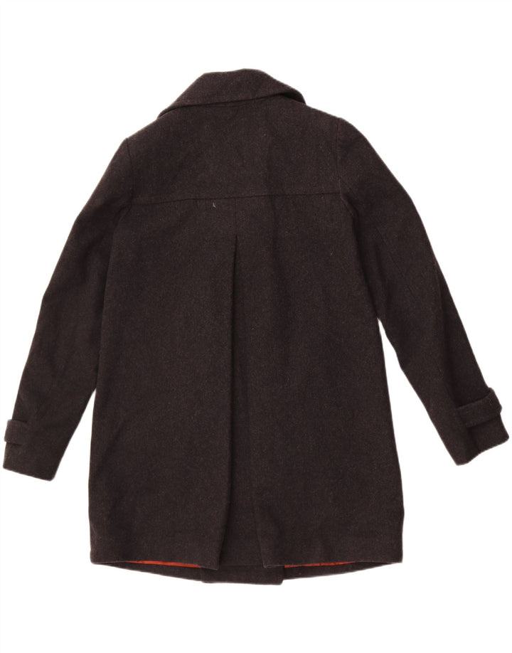 Benetton Womens Oversized Pea Coat UK 10 Small  Grey Wool