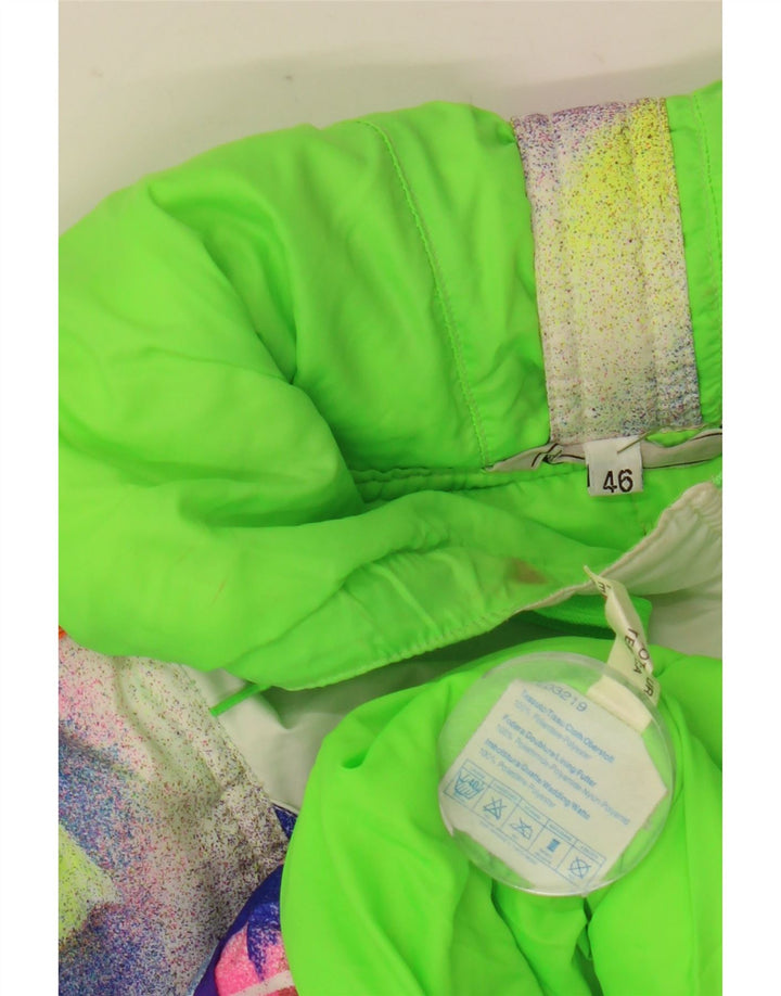 Brunik Womens Hooded Windbreaker Jacket IT 46 Large Multicoloured Geometric