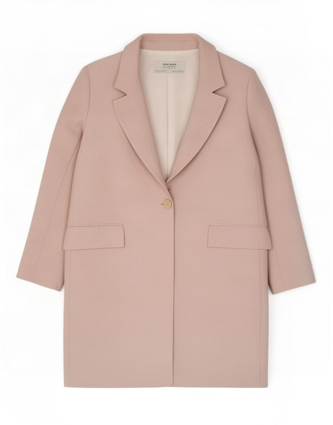 Zara Womens Oversized Overcoat UK 10 Small Pink Polyester