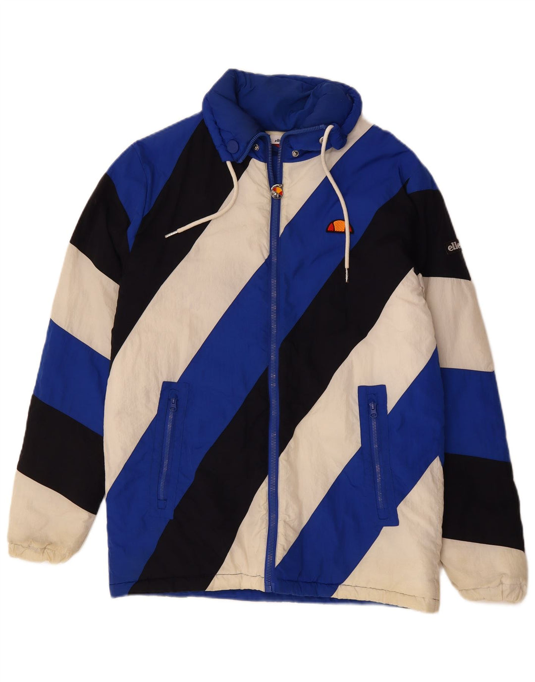 Ellesse Mens Padded Jacket UK 38 Medium Blue Colourblock Polyester
