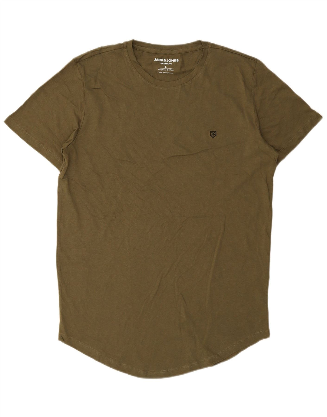 Jack & Jones Mens Premium T-Shirt Top Large Khaki Cotton