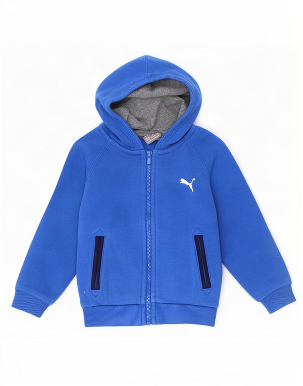 Puma Baby Boys Zip Hoodie Sweater 12-18 Months Blue Cotton