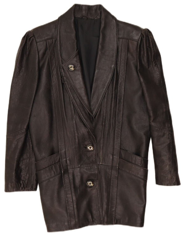 Vintage Womens Leather Jacket UK 14 Medium Brown